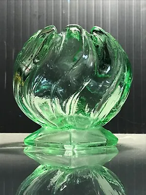 Buy  Vintage Bagley Art Deco Translucent Green Equinox Design Art Glass Posy Vase • 12.99£