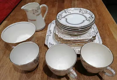 Buy Vintage China T.F. & S. Ltd Part Tea Service England Gold Gilding & White CAB • 30£