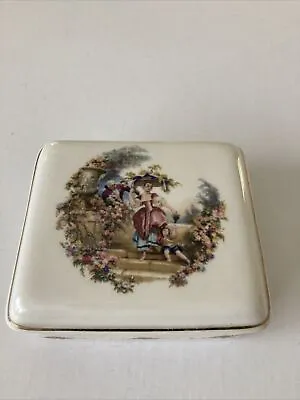 Buy Collectable Cream Square Lord Nelson Ware Pottery Trinket Dish With Lid W10cms • 5£