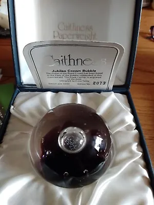 Buy Rare Caithness Art Glass Paperweight Jubilee Crown Bubble Limited Edition Boxed • 10.50£