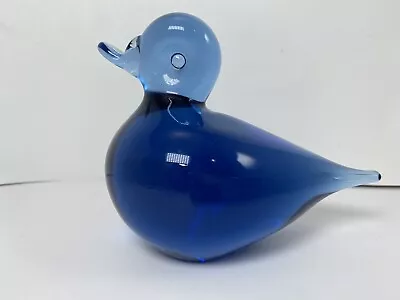 Buy Wedgwood Crystal Signed Duck Figurine England Glass Blue Sapphire Vtg 5” Bird • 25.58£