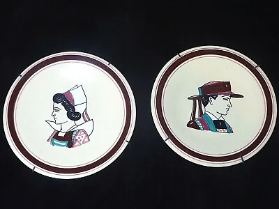 Buy Vintage Quimper / Breton Matching Wall Hanging Plates / Plaques  Man Lady  • 30£