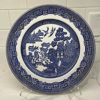 Buy Vintage Blue Willow China Johnson Bros 10” Blue White Dinner Plate England EUC! • 18.92£