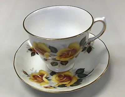 Buy Ridgway Potteries Tea Cup & Saucer - Yellow Roses  - Queen Anne -England (X1) • 14.40£