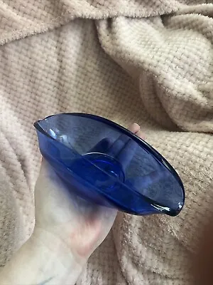 Buy 1960’s Sowerby Cobalt Blue Chunky Glass Posy Bowl / Ashtray • 20£