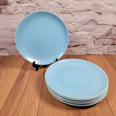 Buy 7 Poole Pottery Twintone Sky Blue & White 25cm Plates • 34.99£