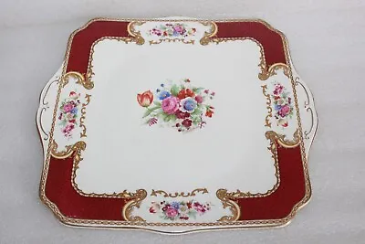 Buy Vintage Myotts Royal Crown China Large Square Floral Plate Signed L Caillibotte • 2.99£