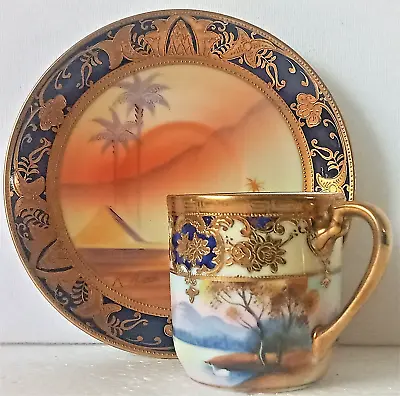 Buy Beautiful Noritake Hand Painted Desert & Landscape Cabinet Cup & Saucer • 18£