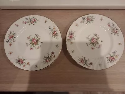 Buy 2 Vintage Minton Marlow Large Porcelain Dinner Plates Flowers Set Of 2. • 20£