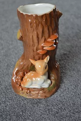 Buy Vintage- Hornsea - Fauna Caressa Vase - No 66 - (deer Sitting By Tree) • 9.99£