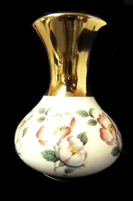 Buy Vintage Prinknash Floral Wild Rose Gold Trimmed Miniature Vase Collectible Used • 20.11£