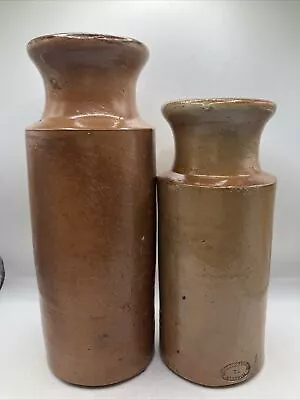 Buy 2 Old Large Stoneware Jars/ Pots, Blacking Pots • 12£