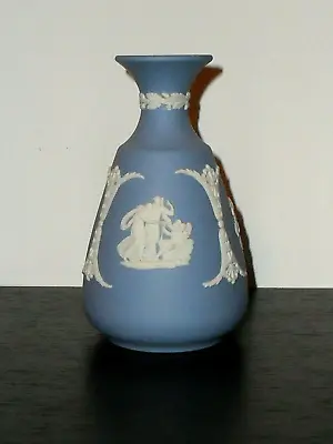 Buy Wedgwood Jasperware Pale Blue Bulbous Vase Classical Scenes • 8.99£