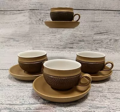 Buy DENBY COTSWOLD Acorn Cups And Saucers X4 NEW • 6.99£