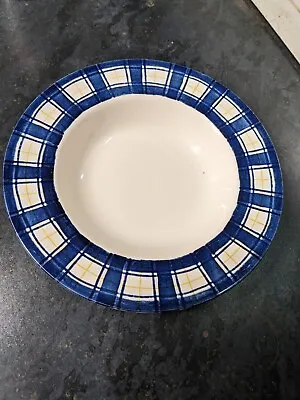 Buy Barratts Fine Tableware Made In England Rimmed Bowl 9,5  Blue Plaid  • 9.90£
