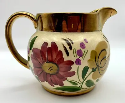 Buy Wade Ceramic Harvest Ware Pitcher Jug Copper Lustre Luster Floral England C 1950 • 18.92£