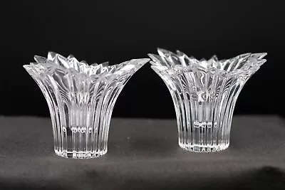 Buy Vintage Cut Glass Candle Holders Set Of 2 Heavy • 7.59£