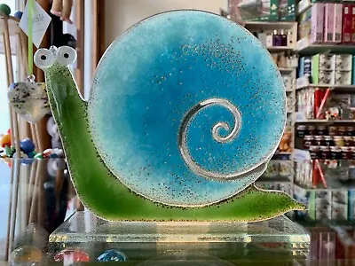 Buy Fused Glass Ornament Snail Ocean Blue Large - Nobilé Glassware - 1556-16 • 51.99£