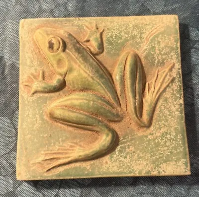 Buy Natalie Surving Frog Bas Relief  4 Inch Tile Signed • 33.36£
