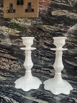 Buy Wedgwood Coalport Countryware Pair Candlesticks Height 5.75” White Cabbage • 1.20£