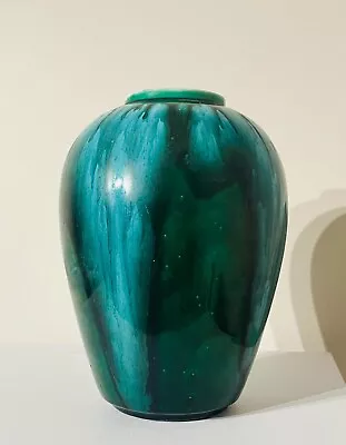 Buy Vintage Green Drip Glaze Pottery Vase Signed On Base • 31.04£
