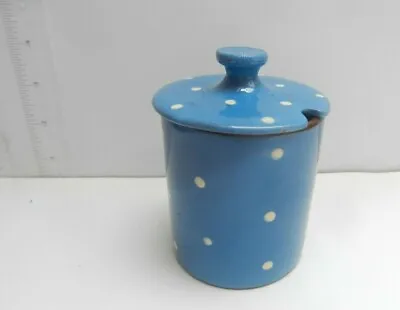 Buy Devonshire Pottery Torquay Lidded Pot 10 Cm Polka Dot Spot • 16£