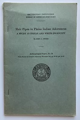 Buy Hair Pipes In Plains Indian Adornment Book INDIAN ART POTTERY ARCHAEOLOGY OLD++ • 31.60£