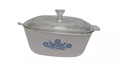 Buy PYROSIL Corning Ware Blue Cornflower Casserole Dish + Lid Glass Ceramic 7  Used • 9.50£