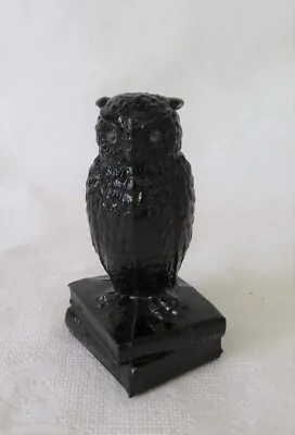 Buy Blue Westmoreland Wise Owl, Black Obsidian Glass With Rhinestone Eyes.  Mint • 37.92£