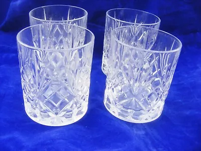 Buy Set Of 4 Cut Glass Whiskey Glasses Large Clear Lead Crystal Tumblers • 46.75£