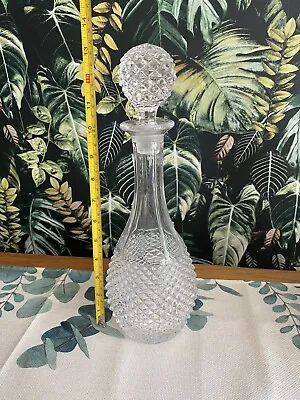 Buy Beautiful Vintage Thin Stemmed Cut Glass Lead Crystal Decanter • 15£