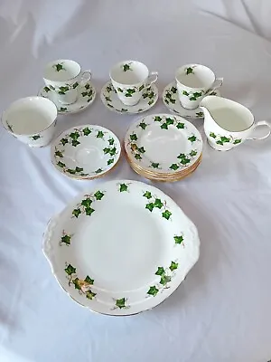 Buy Vintage Colclough Ivy Leaf Tea Set (part) White And Green Bone China 17 Pieces • 0.99£