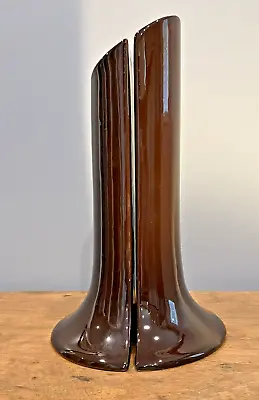 Buy Raymor Set Brown Ceramic Bookend Vases  10 3/4  & 9 3/4   Mid Century Modern • 28.43£