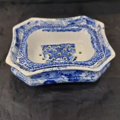 Buy Antique Porcelain Blue & White Soap Dish • 16.99£