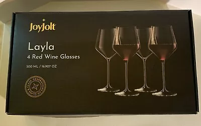 Buy JoyJolt Layla Red Wine Glasses 500 ML Set Of 4 European Crystal Stemmed Glass • 20.09£