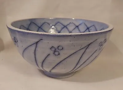Buy Blue & White Redware Pottery Bowl Norway Signed • 45.54£
