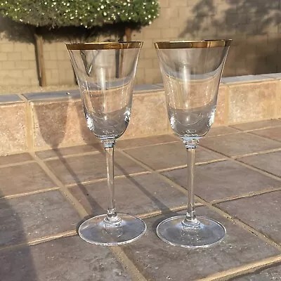 Buy Pair Of 2 Wedgewood  Vera Wang Classic Gold  9  Wine Glasses Goblets Flutes • 48.02£