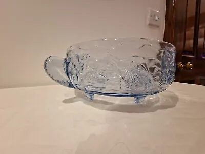 Buy Art Deco  Blue Glass 'Marine' Bowl By Bagley • 25£
