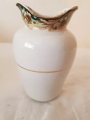 Buy Vintage Doulton Burslem Wide Neck Vase, White With Flower Design • 10£