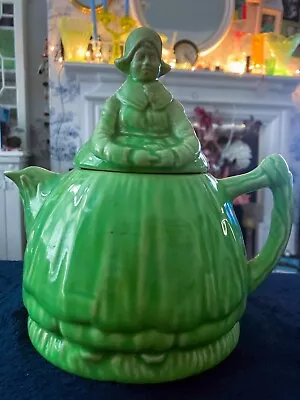 Buy Rare Vintage Arthur Wood Dutch Lady Green Ceramic Teapot 1950s Fab Condition • 18.25£
