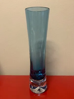 Buy ASEDA BO BORGSTROM BLUE DIMPLED BASE GLASS VASE 1970s SWEDISH SCANDANAVIAN 4807 • 7.99£