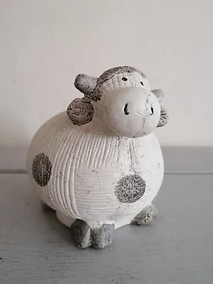 Buy Handcrafted Stoneware Studio Pottery Cow Rustic Quirky Decorative 13x12x13cm • 14.50£