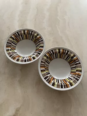 Buy 2 Vintage Wood & Sons Alpine White Carefree Cereal Soup Bowls 60s Retro • 14.99£