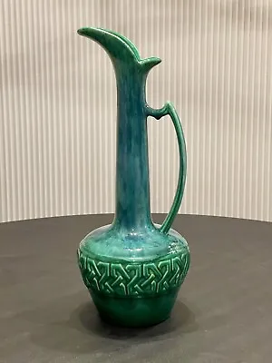 Buy Beautiful Royal Haeger MCM  Blue Green Drip Glaze Pottery Pitcher Vase 18  • 118.49£
