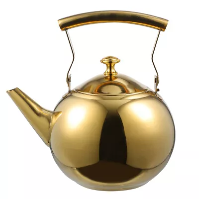 Buy Stainless Steel Teapot With Infuser And Handle - Golden-NR • 17.85£