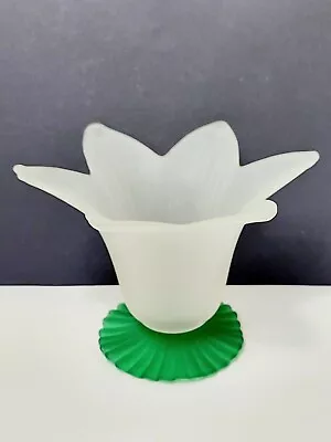 Buy Vintage Art Nouveau Style Frosted Glass Tulip Shaped Candle/Flower Holder. 5  • 7.99£