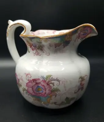 Buy Antique Cauldon England China Pitcher With Transfer Floral Pattern Numbered • 59.53£