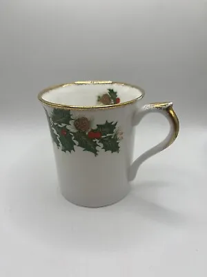 Buy Vintage Rosina Queen's Fine Bone China Yuletide Coffee Mug Holly • 4.14£