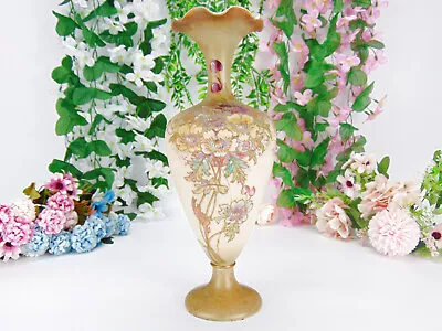 Buy Antique Carlton Blush Ware Vase Old Anemone Design W & R 29cm Scalloped Rim • 99.99£