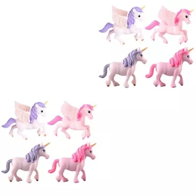Buy 8 Pcs  Mini Unicorn Ornaments Miniature Animals Figurines Garden Unicorn Models • 10.28£